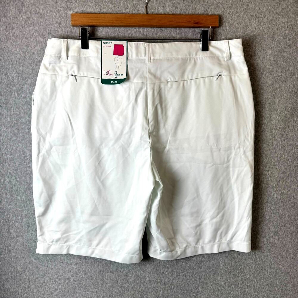 NWT Lillie Green Women's Golf Bermuda Shorts White Size 16W Athletic 10” Inseam